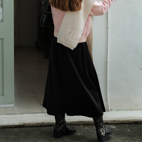【2color】リムーバブルポケット付きコーデュロイAラインスカート  《Z00781》