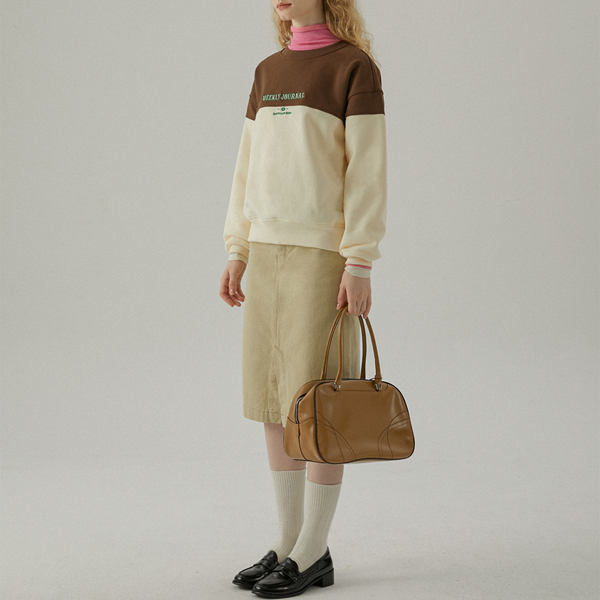 【2color】レター刺繍バイカラースウェット　Z00554