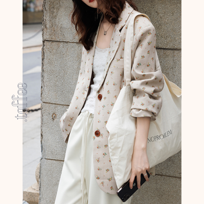 小花柄ルーズジャケット　Z00395