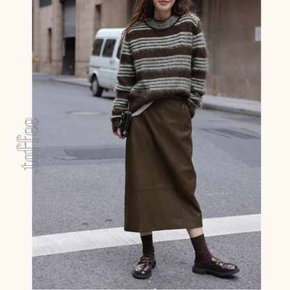 ハイウエストストレートスリットスカート 《Z00642》