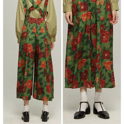 【２color】トータルフラワープリントジャンプスーツ w-042