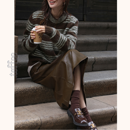 ハイウエストストレートスリットスカート 《Z00642》