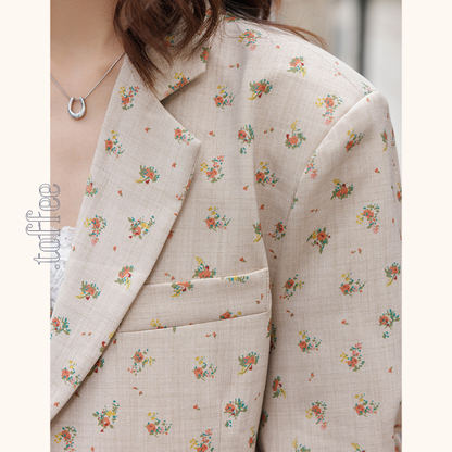 小花柄ルーズジャケット　Z00395