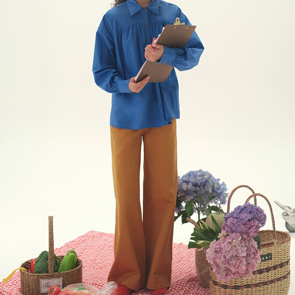 【2color】ツイルコットンストレートパンツ　《Z00743》