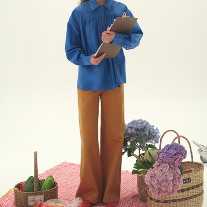 【2color】ツイルコットンストレートパンツ　《Z00743》