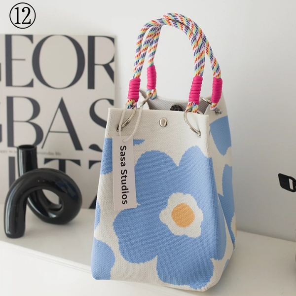 【20pattern】マルチカラースクエアトートバッグ《Z00892》