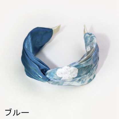 【5color】オーロラ＆花柄カチューシャ Z00323