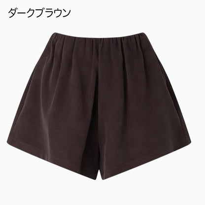 【2color】レトロラグジュアリー：スウェード調ショートパンツ 《C0205》