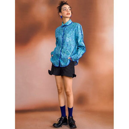 ゴッホ 自画像プリントブラウス C0126