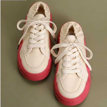 バイカラースリッポンキャンバスシューズ X-253