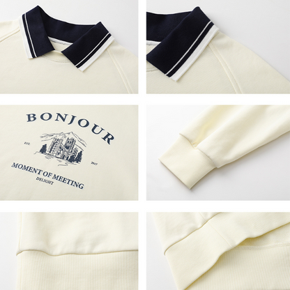 “BONJOUR”プリントスェットシャツ Z00087