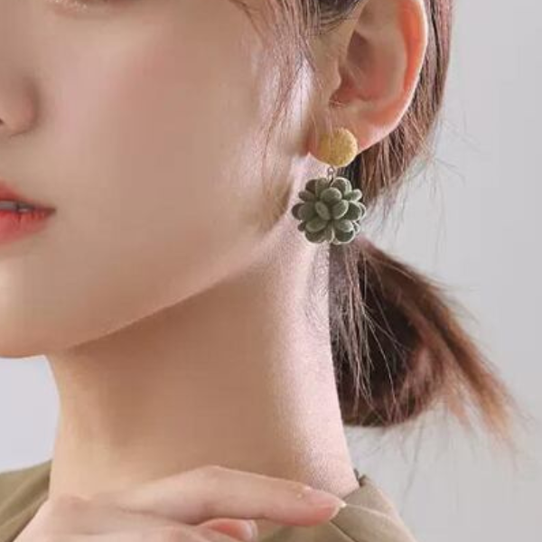 【３color】フラワーパターンピアス AU-280