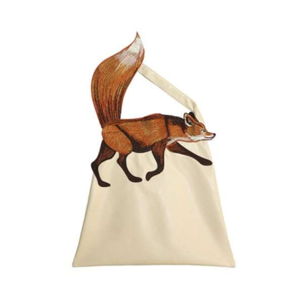 フォックス刺繍 ソフトレザートライアングルトートバッグ AU-472　