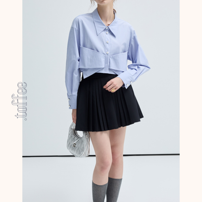 ビッグリボンブルーシャツ　Z00457