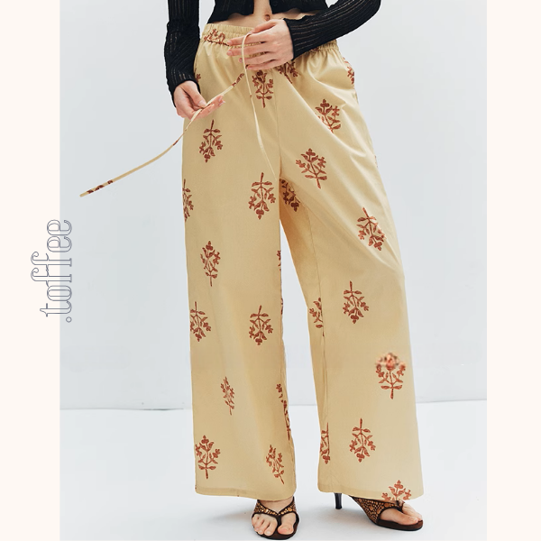 花柄プリントルーズワイドパンツ《Z01004》