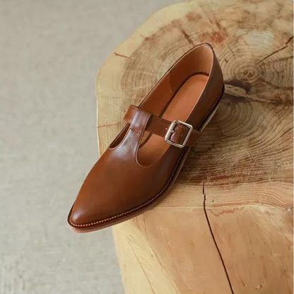 【２color】レトロベルトバックルポインテッドシューズ AU-267