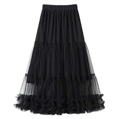 フリルヘムメッシュスカート Z00288