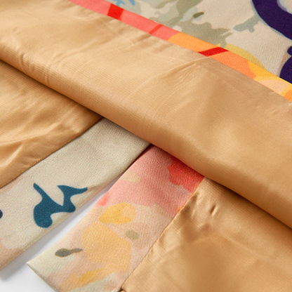 油絵プリントハイウエストスリムヒップスカート X-518