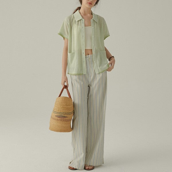 ストライプストレートパンツ Z00383