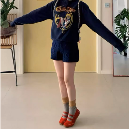 【4color】ラウンドネックダブルストラップフラットシューズ《Z00880》