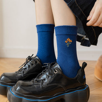 フラワー刺繍ソックス3点セット Z00315