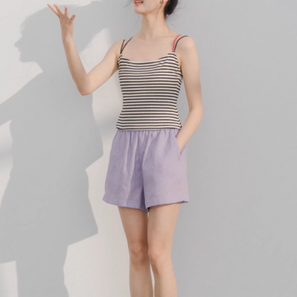 【2color】バッククロスストライプキャミソール《Z01070》