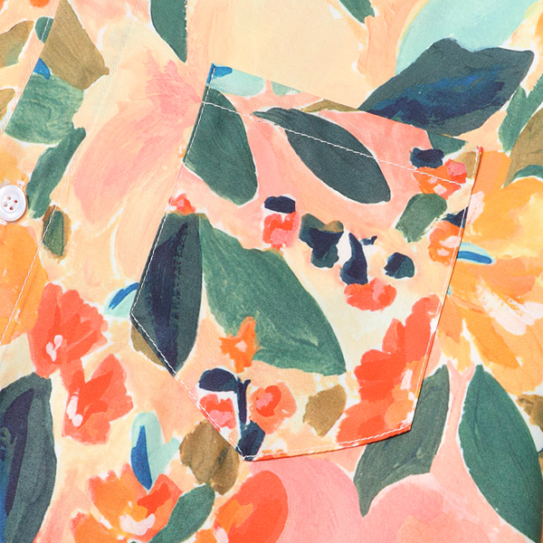 マルチカラー花柄プリントシャツ《Z00917》