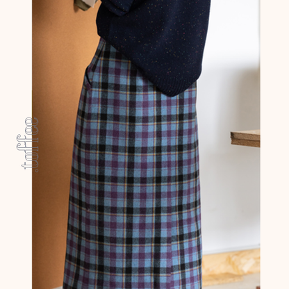 カラフルチェック柄ストレートスカート　《Z00648》