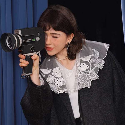 妖精の語る詩：芸術的刺繍レースのクラシカルブラウス 《C0203》