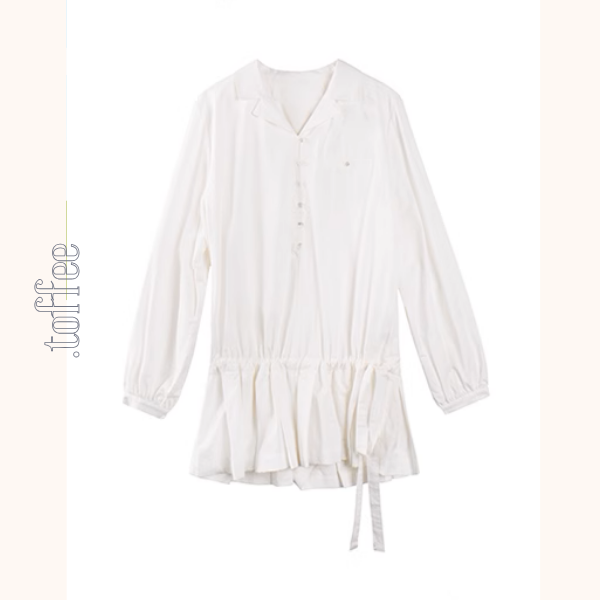 リボンドローストリングシャツワンピース《Z01010》