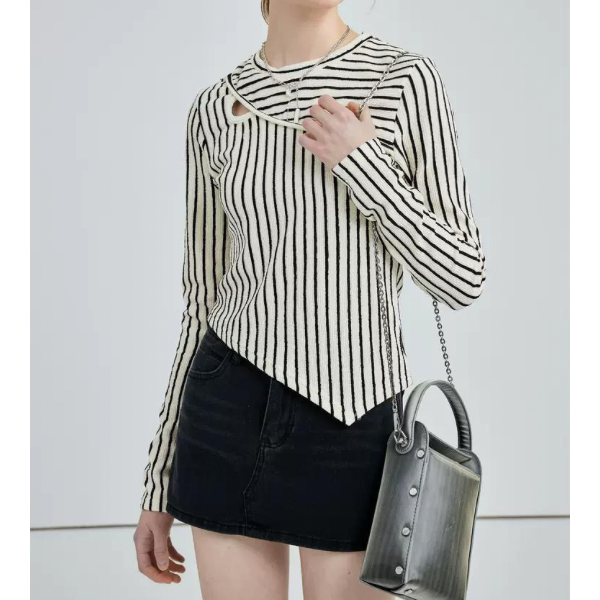 イレヘムストライプトップス w-141