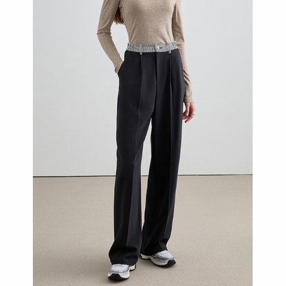 チェック切り替えセンタープレスパンツ X-415