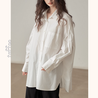 【2color】バックリボンオーバーサイズシャツ《Z00999》