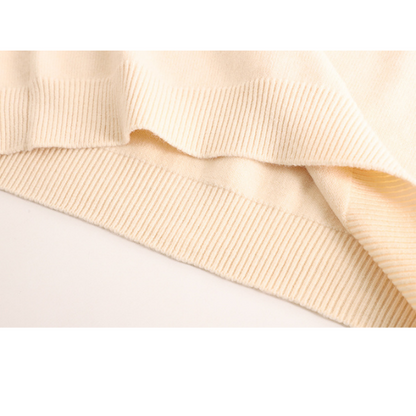 【3color】シンプルフラワーニットベスト X-335