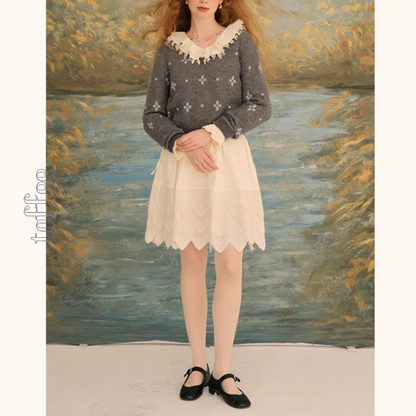 レースヘム＆ドールカラーミニワンピース Z00626