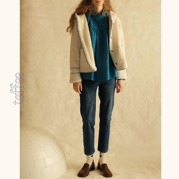 【2color】ハイウエストストレートデニムパンツ　《Z00712》