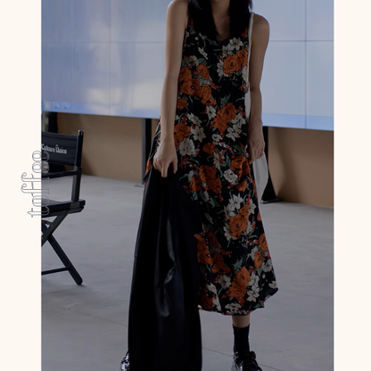 フローラルプリントキャミワンピース《Z00997》