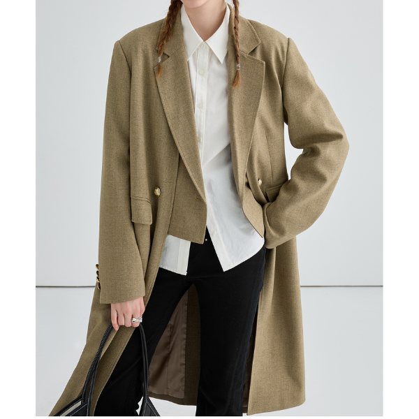 レイヤード風ロングスーツジャケット Z00028