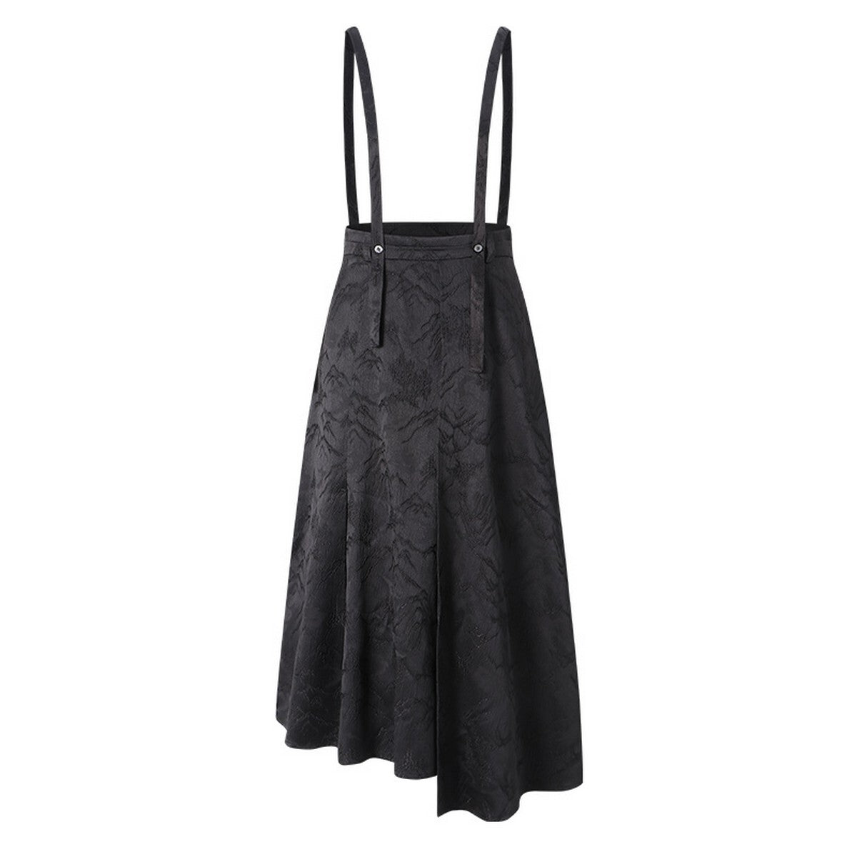 幻想的な水墨画ジャガードが織りなす：オリエンタルサスペンダースカート C0188