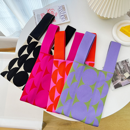 【4color】ビッグドットニットバッグX-491