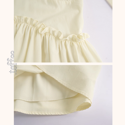 【2color】ショルダーリボンVネックワンピース《Z01011》