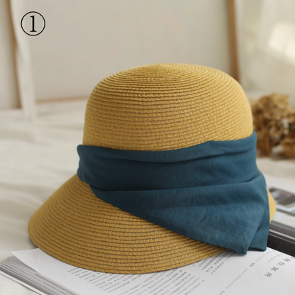 【４color】チェーンベルトドームシルエットストローハット　AU-104