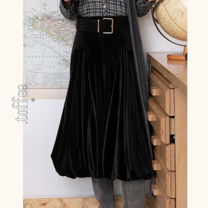 ミモレ丈プリーツアンブレラスカート　《Z00646》