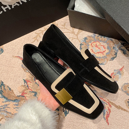 【2pattern】メタルバックルバイカラーローファー X-371