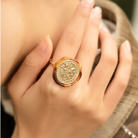 コインモチーフワイドリング　《Z00800》