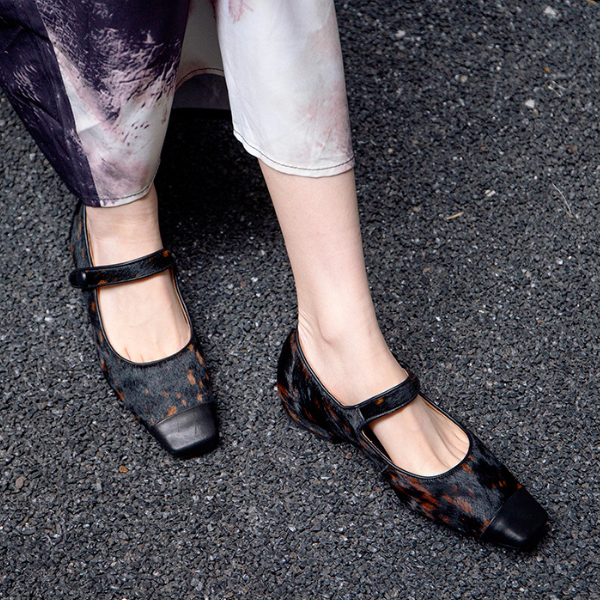 【2color】スクエアトゥフラットパンプス Z00104