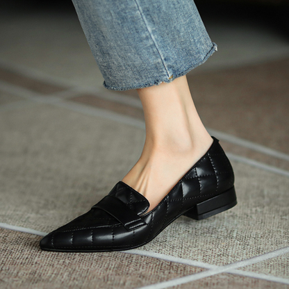 【２color】キルティングブリティッシュスタイルレザーシューズ　AU-122