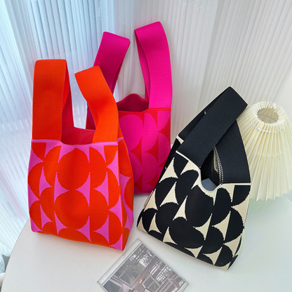 【4color】ビッグドットニットバッグX-491