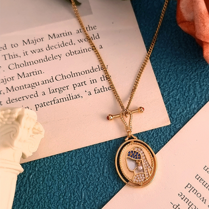 『真珠の耳飾りの少女』モチーフのネックレス＆ピアスセット Z00063