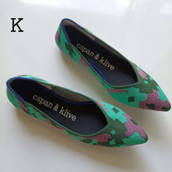 【18pattern】カラーパターンニットパンプス X-109